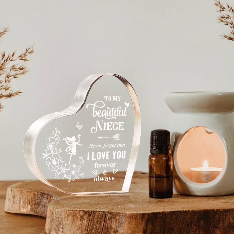Personalized Niece From Aunt Acrylic Paperweight Engraved To My Niece Saying