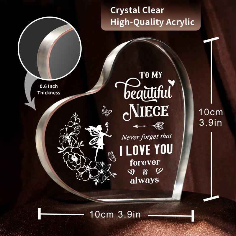 Personalized Niece From Aunt Acrylic Paperweight Engraved To My Niece Saying