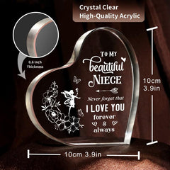 Personalized Niece From Aunt Acrylic Paperweight Engraved To My Niece Saying