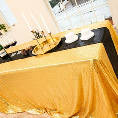 Golden Sequin Tablecloth for Parties and Celebrations