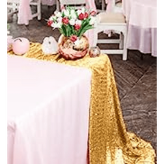 Golden Sequin Tablecloth for Parties and Celebrations