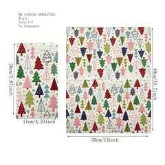 16pcs Colorful Christmas Party Paper Napkins 39.88x33.02cm