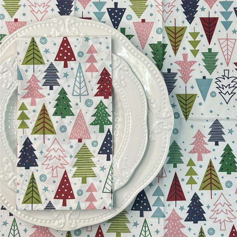 16pcs Colorful Christmas Party Paper Napkins 39.88x33.02cm
