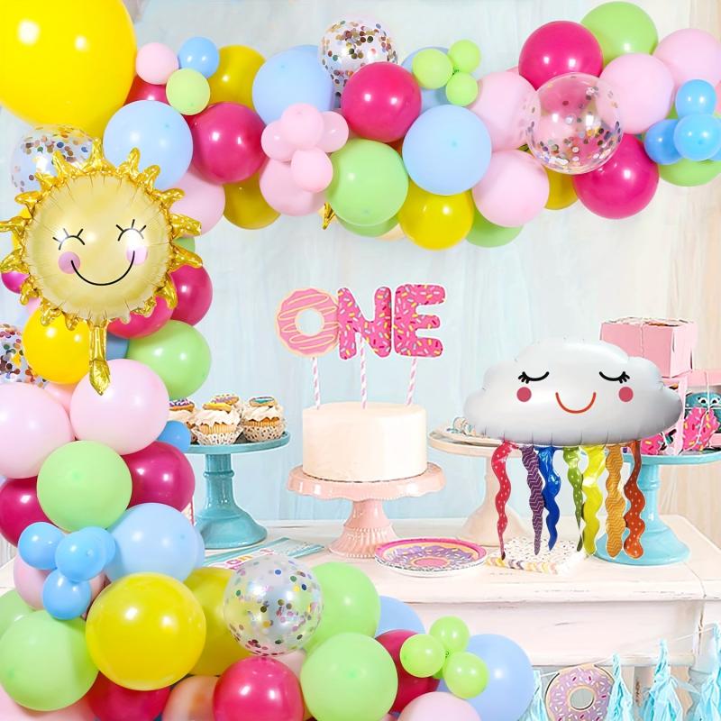 93pc Smile Rainbow Balloon Birthday Party Decoration Set