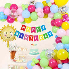 93pc Smile Rainbow Balloon Birthday Party Decoration Set