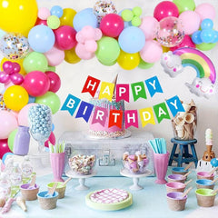 93pc Smile Rainbow Balloon Birthday Party Decoration Set