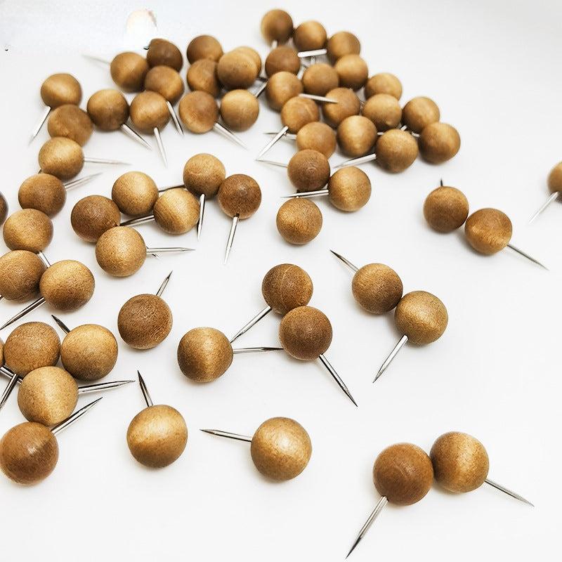40pcs Wood Pushpin Combo Creative Stationery Soft Wood Cork Nail