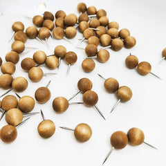 40pcs Wood Pushpin Combo Creative Stationery Soft Wood Cork Nail
