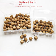 40pcs Wood Pushpin Combo Creative Stationery Soft Wood Cork Nail