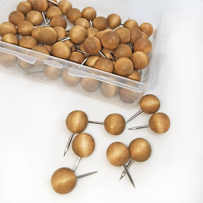 40pcs Wood Pushpin Combo Creative Stationery Soft Wood Cork Nail