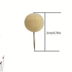 40pcs Wood Pushpin Combo Creative Stationery Soft Wood Cork Nail