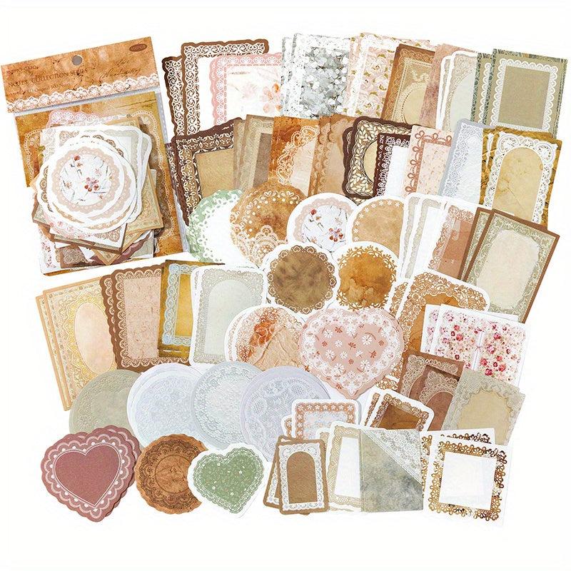 100pcs Film Frame Lace Label Paper Junk Journal Scrapbooking