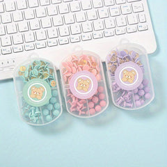 Macaron Paper Clips Set Long Tail Clips Thumbtacks & Key Card