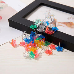 70 Colorful 5 Pointed Star Push Pins