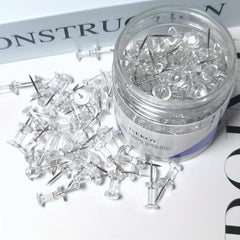 100pcs Clear Push Pins For Bulletin Board Thumb Tacks For Wall Corkboard