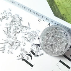 100pcs Clear Push Pins For Bulletin Board Thumb Tacks For Wall Corkboard