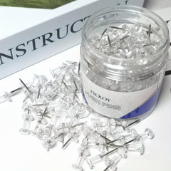 100pcs Clear Push Pins For Bulletin Board Thumb Tacks For Wall Corkboard