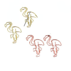 15pcs Flamingo Metal Shaped Paper Clip Animal Modeling Office Paper Clip