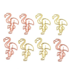15pcs Flamingo Metal Shaped Paper Clip Animal Modeling Office Paper Clip