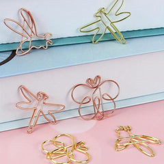 5pcs Dragonfly Butterfly Bee Paper Clips - Creative Storage & Bookmarks
