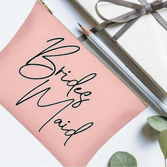 5pcs Wedding Bridal Shower Makeup Bag Bridesmaids Proposal
