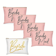 5pcs Wedding Bridal Shower Makeup Bag Bridesmaids Proposal