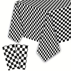 2pcs Racing Car Table Cloths & Checkered Tablecloth - Car Theme Party Supplies