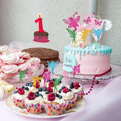 31pcs Fairy Cake Toppers Birthday Cake Topper Glitter Cake Toppers