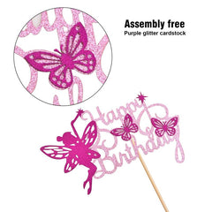 31pcs Fairy Cake Toppers Birthday Cake Topper Glitter Cake Toppers