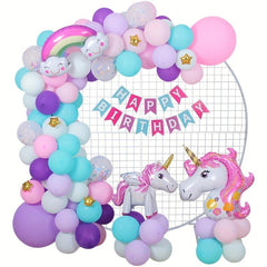105pcs Unicorn Birthday Balloon Party Arch Garland Big Unicorn Aluminum Film