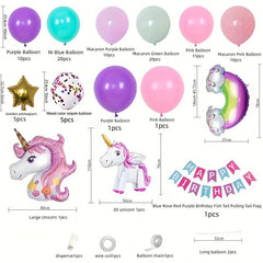 105pcs Unicorn Birthday Balloon Party Arch Garland Big Unicorn Aluminum Film