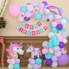 105pcs Unicorn Birthday Balloon Party Arch Garland Big Unicorn Aluminum Film