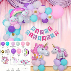 105pcs Unicorn Birthday Balloon Party Arch Garland Big Unicorn Aluminum Film