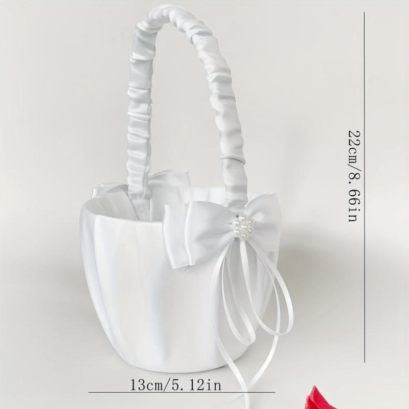 Flower Basket Ribbon Bow Home Party Decor - Birthday Wedding Anniversary