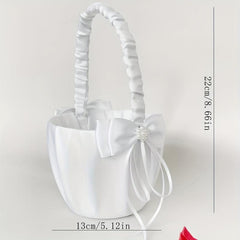 Flower Basket Ribbon Bow Home Party Decor - Birthday Wedding Anniversary