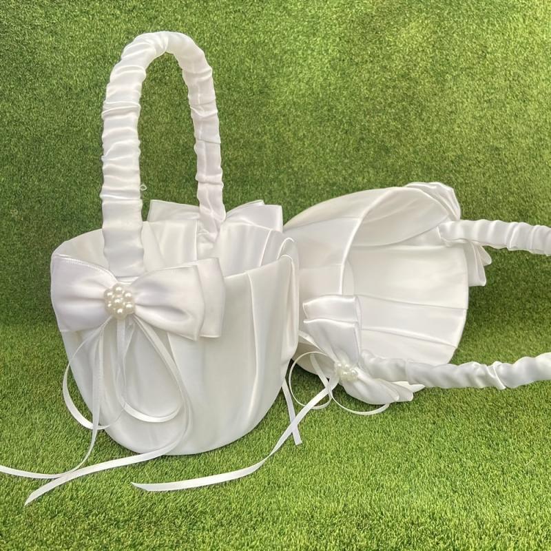 Flower Basket Ribbon Bow Home Party Decor - Birthday Wedding Anniversary