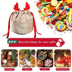 Christmas Velvet Gift Bag Drawstring Candy Prizes Bags Xmas Decoration