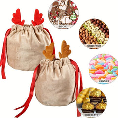 Christmas Velvet Gift Bag Drawstring Candy Prizes Bags Xmas Decoration