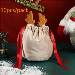 Christmas Velvet Gift Bag Drawstring Candy Prizes Bags Xmas Decoration