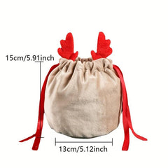 Christmas Velvet Gift Bag Drawstring Candy Prizes Bags Xmas Decoration
