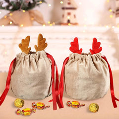 Christmas Velvet Gift Bag Drawstring Candy Prizes Bags Xmas Decoration