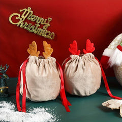 Christmas Velvet Gift Bag Drawstring Candy Prizes Bags Xmas Decoration