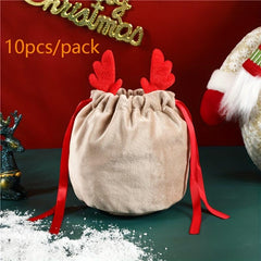 Christmas Velvet Gift Bag Drawstring Candy Prizes Bags Xmas Decoration