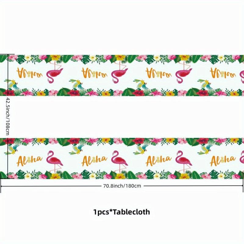 Hawaiian Tropical Party Supplies Set - Disposable Paper Cutlery & Tableware