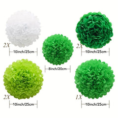 14pcs Green Paper Party Decorations Set for Events