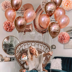 Rose Golden Birthday Party Decorations Set