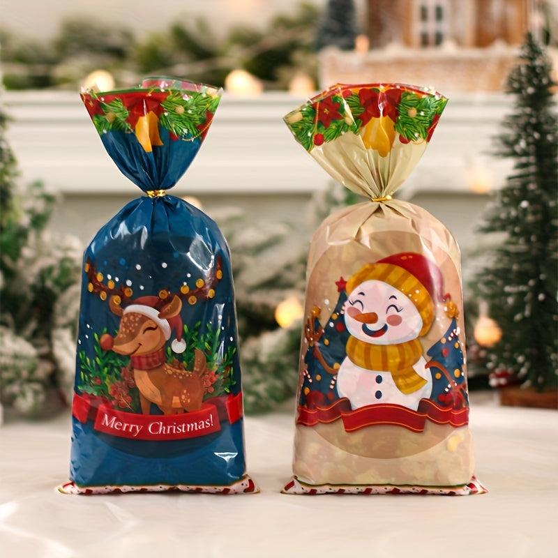 Christmas Candy Gift Packaging Bag with Snowflake Noel Present Bag