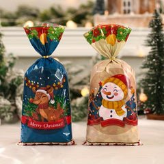 Christmas Candy Gift Packaging Bag with Snowflake Noel Present Bag