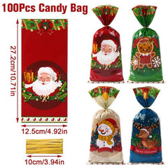 Christmas Candy Gift Packaging Bag with Snowflake Noel Present Bag