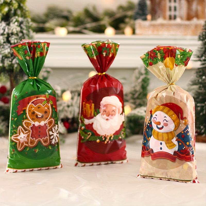 Christmas Candy Gift Packaging Bag with Snowflake Noel Present Bag
